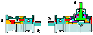 Seccion de reductor en disposicion coaxial 0 grados