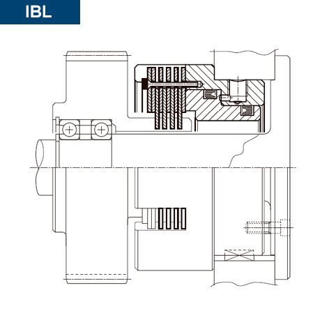 Esquema de sección del montaje del Vista Montaje Freno Hidráulico Multidisco Directo IBL