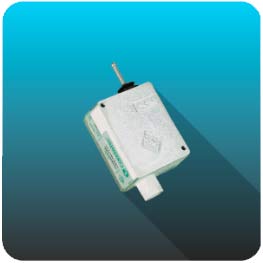 Vista frontal del microinterruptor color blanco